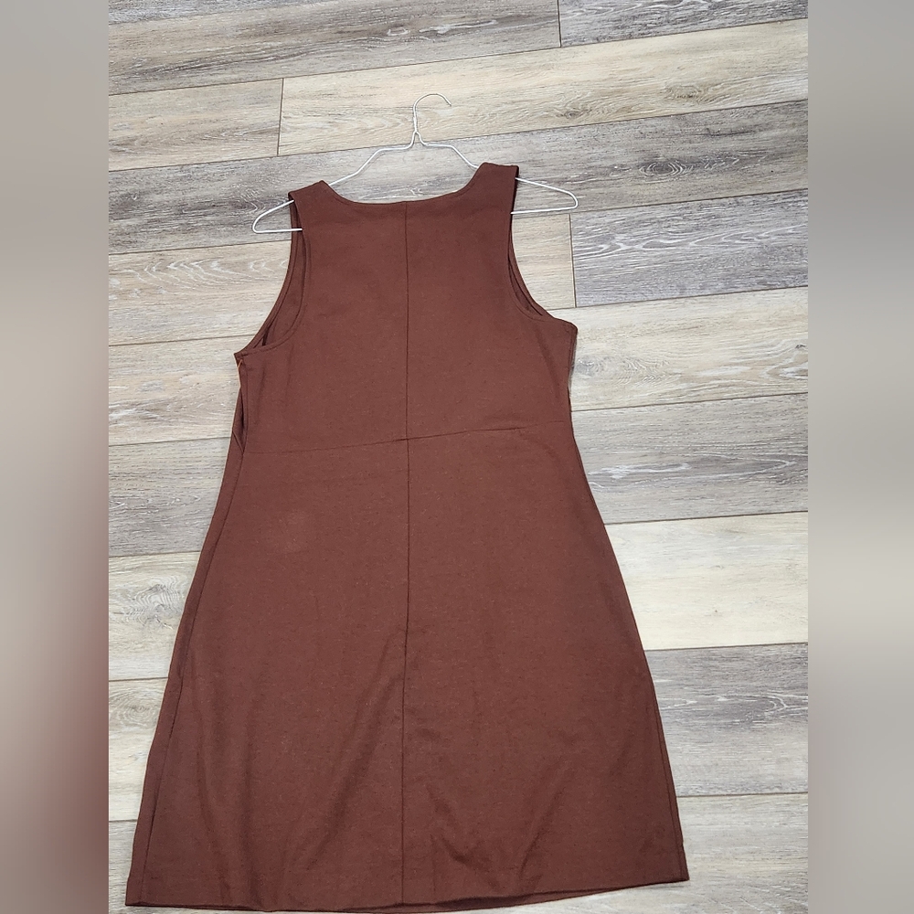 Everlane Brown 100% Cotton Shift Dress Size Large - Picture 2 of 7